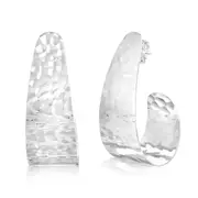 Sterling Silver "J" Shaped Stud Earrings