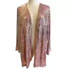 Torrid 5 (5X 28) New Rose Gold Sequin Longline Party Blazer Jacket Holiday New