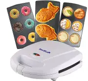Mini-Donuts Maker, Mini-Pie and Quiche Maker, Taiyaki Maker – NEW 3 in 1 Three S