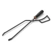 (Black)Fire Tong Insulated Wooden Handle Enhanced Grip Log Grabber Firewood ZK