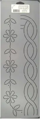Quilting Stencil Floral Leaf & Rope Border 2" Quilt Pattern Quilters Template
