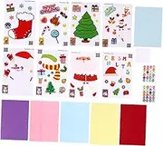 STOBOK 4 Set Christmas Cards Bulk DIY Handmade Craft Kit Xmas Sticker and Decal Stickers for Boys and Girls
