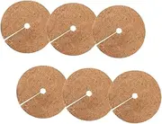 Mipcase 6 Pack Coconut Coir Mulch Ring Mats for Pots Plant Cover Mulch Mats Flower Pot Liner Round