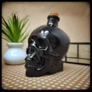 Halloween Pirate Gothic Decor Stained Glass Skull Decanter Corked Bottle