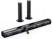 Sound Bar 2 in 1 Separable MEVOSTO 2.2CH Soundbar for TV 80W Built-in Dual Woofers with ARC/Optical/AUX/BT 5.0 Bass/Treble Adjustable Wall Mountable Surround Sound Home Theater System-31inch
