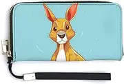 [YHEGBFD] Leather Purse,Cartoon Kangaroo Zoo Print Womens Wallet,travel Wallet,wrist Strap Long Purse,leather Zip Around Wallet, style, 20.0*10.5cm, Modern, Style, 20.0*10.5cm, Modern