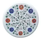 12" Corner Side Table Top Marble Inlay Floral Handmade Home & Garden Decor
