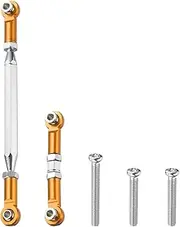 uxcell Adjustable Turnbuckles Camber Link Linkages Aluminum Alloy Upgrade Parts RC Car Steering Pull Rod Servo Linkages Tie Rod for MN 1:12 D90 RC Car Crawler,Gold