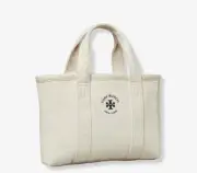 NEW TORY BURCH Mini Mercer Natural Canvas Small Tote Bag