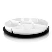 Gibson Elite Gracious Dining 6 Piece Stoneware Sectional Serving Set with Revolv