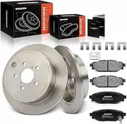 Frankberg 2x brake discs + 4x brake pads with brake lubricant rear axle Compatible with BRZ 2012-2024 Forester SH 2008-2024 Impreza Hatchback G3 GH GR Replace# 26700FG000