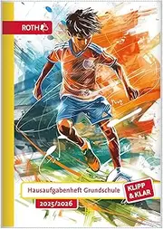 ROTH Klipp&Klar Primary School Exercise Book with Day Colours, A5, 1 Week 2 Pages, Footballer