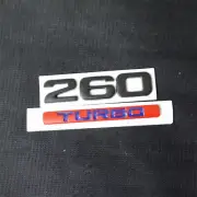 1x Red Blue TURBO + 1x Black Matte 260 Metal Badge Engine Decal Sticker Tailgate (for: Renault)