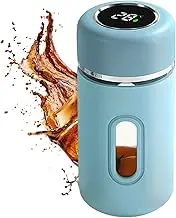 Bottle for Water | 280ml Reusable Glass Bottles | Anti-Fall Tea Cup Portable Tumbler with Real-Time Temperature Display for Daily Use Travel Restaurant Picnic Gym Home Work Coffee Desktop