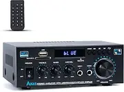 Stereo Receiver & Amplifier Home Audio Amp, AK45 Bluetooth Receiver for Home Stereo, 300Wx2, Bluetooth 5.0, 2 Channel, w/FM & Karaoke, w/USB/SD/RCA/MIC/FM in, w/Remote, for Garage Party Market