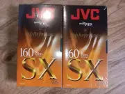 2 JVC T-160 SX Blank VHS Tapes VCR Recording New In Plastic