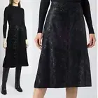 36 XS NEW $1,690 SAINT LAURENT Black Silk Blend SNAKESKIN PRINT A-Frame SKIRT