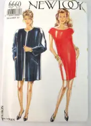 NEW LOOK 6660 SEWING PATTERN~MISSES SLEEVELESS DRESS & JACKET~ SZ 8 -18