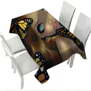 Girl Nymph with Monarchs Butterflies Tablecloth