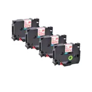 4PK 3/4" Compatible with Brother TZ242 TZe242 Red on White Label Tape P-Touch