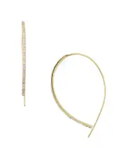 Aqua Sterling Silver Threader Hoop Earrings - Exclusive