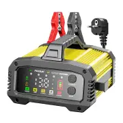 FOXSUR Portable 12V 25A 24V 15A Battery Charger High Power Large Screen Color Display For Lead-Acid Lithium Iron Batteri