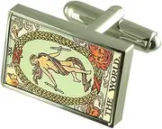 [Select Gifts] Tarot World Card Cufflinks Crystal Tie Clip Bar Box Set Engraved