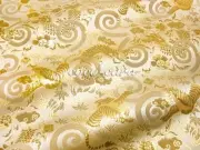 k014_Gold Brocade fabric,Japanese Kinran,Tiger,Dragon,34×40 cm
