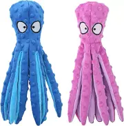 Squeaky Dog Toys, Octopus No Stuffing Crinkle Plush Dog Toys to Keep Them Busy