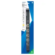 Jackson 58cm Rack Mounted Power Board 6-Outlet Port w/ Surge Protection Black
