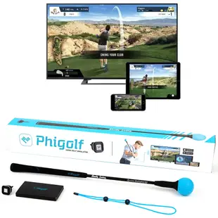 Phigolf WGT Edition 手機和家用智能高爾夫模擬器, 帶擺桿, 高爾夫揮桿訓練器輔助配備運動傳感器和 3