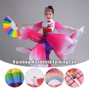 6/12x Pride Rainbow Folding Fan Hand Held Fancy Dress Costume Gift Party Decor