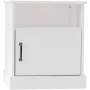 Hamptons 1 Shelf 1 Door Bedside Table White