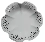 Vtg Asian Creamware Bowl Scalloped Reticulated Cutwork White Porcelain Dish 11in