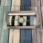 Quartz Watch With Multiple (4) Colorful Wrist Bands Diamond Accents In Box