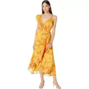 Ted Baker London Womens Saraaa Ruffle Midi Wrap Dress Size 6