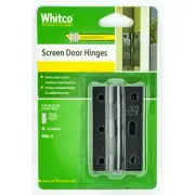 Whitco SCREEN DOOR HINGES 3Pieces Stainless Steel Fixed Pin BLACK *Aust Brand