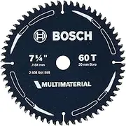 Bosch 1x Multi Material Circular Saw Blade (for Metal, Plastics, Wood, Ø 184 mm - 7 1/4 inch, 60 Teeth, Bore 20 mm, + Reduction Rings, Professional Accessories for Circular Saws from Most Brands)