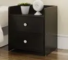 2 x Varossa Classic Bedside Tables / Chest of Drawers Set (Black Wood)