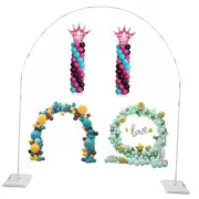 Balloon Arch Stand, 7.5ft Large Round Backdrop Frame, Adjustable Half Circle