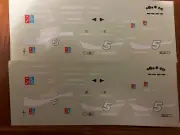 TWO SHEETS OF 1/43 SCALE PORSCHE 935 COKE SILK SCREENED WATER SLIDE DECALS