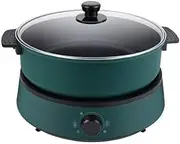 1300w Electric Hot Pot Korean Grill Separate Design Multi-Functional Electric Cooker and Steamer for 2-5 People (Size : Green)