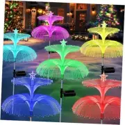 Solar Garden Lights Pack Solar 7 Color Changing Fiber 6 Star Jellyfish Lights