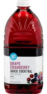 Amazon Brand - Happy Belly Grape Cranberry Juice From Concentrate, Bottle, 64 Fl