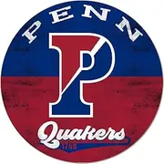 KH Sports Fan Pennsylvania Quakers Multi-Color Retro Circle Sign, 20x20 Inches, Quakers Decor; Display Your Team Spirit with This Unique University of Pennsylvania Quakers Wall Art