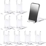 Yitexin 8 Set Book Stand for Display, Adjustable Clear Display Stand, Decorative Plate Stand, Plastic Plate Holder for Displaying Picture CD Card Magazine Purse Postcard Phone Home Office (8)