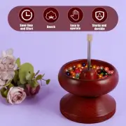 Wooden Bead Spinner with Beading Needle Manual Clay Beads Spinner Bowl beNKe