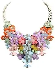 [HXSCOO] Flower Necklace & Pendant Bohemian Statement Maxi Choker Necklace Party Jewelry Tassel Collier Vintage Collar