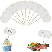 50Pcs Cheese Markers Cake Topper Toothpick Cupcake Toppers,Cheese Markers Food Labels, for Food Labels