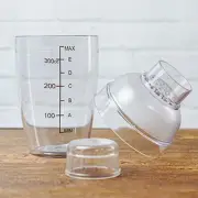 10oz Clear Plastic Cocktail Shaker Drink Mixer Hand Shaker Cup with Scales